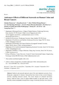 Anticancer Effects of Different Seaweeds on Human Colon and Breast Cancers