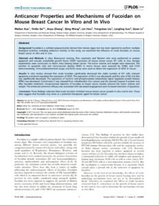 Anticancer properties and mechanisms of fucoidan on mouse breast cancer in vitro and in vivo