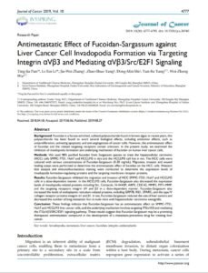 Antimetastatic Effect of Fucoidan-Sargassum against Liver Cancer Cell Invadopodia Formation via Targeting Integrin αVβ3 and Mediating αVβ3/Src/E2F1 Signaling