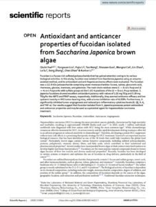 Antioxidant and anticancer properties of fucoidan isolated from Saccharina Japonica brown algae
