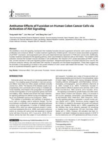 Antitumor Effects of Fucoidan on Human Colon Cancer Cells via Activation of Akt Signaling