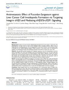 Antimetastatic Effect of Fucoidan-Sargassum against Liver Cancer Cell Invadopodia Formation via Targeting Integrin αVβ3