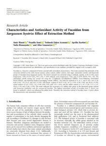 Characteristics and Antioxidant Activity of Fucoidan from Sargassum hystrix